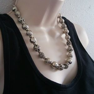 Cookie Lee Chunky Silver Necklace